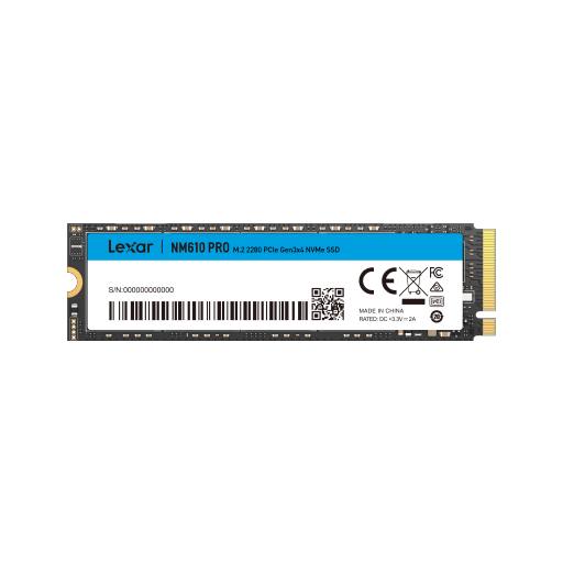 LEXAR NM610 Pro 500GB M.2 2280 PCIe Gen3x4, read up to 3000MB/s, write up to 1300MB/s, 3Y