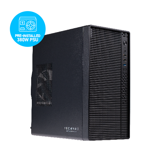 TECWARE ESSENTIAL QUANTUM MATX CASE W/ 380W PSU - BLACK
